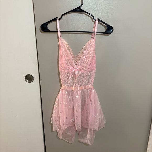 Intimates & Sleepwear | Trendy Pink Butterfly Rave Outfit Lingerie Slip ...